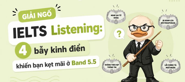"Giải ngố" IELTS Listening: 4 bẫy kinh điển khiến bạn kẹt mãi ở Band 5.5