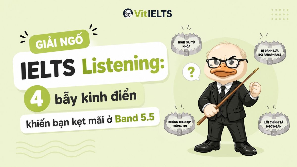 "Giải ngố" IELTS Listening: 4 bẫy kinh điển khiến bạn kẹt mãi ở Band 5.5